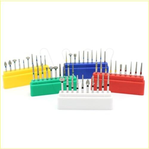 10pcs 1.6mm Dental Burs Set Low Speed Diamond Polishing Grinding Drill Grinder Bit Rotary Tool Dental Care Polisher Equipmen