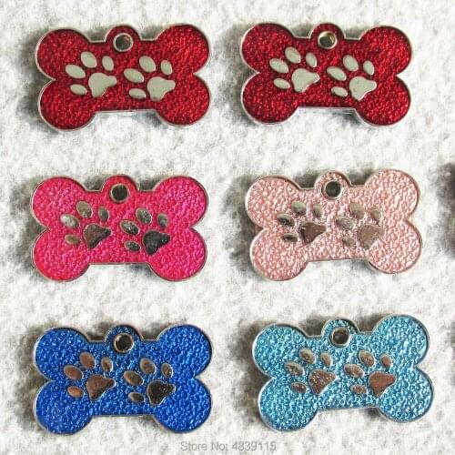 100pcs/lot Zinc Alloy Bone Pet ID Tags Blank Dog Identity Tags Suitable for Laser/Diamond Engraving