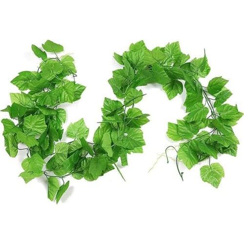 12pcs/bag 20 Leaves Artificial Ivy Vine Fake Foliage Hanging Leaves Garland Plant Garden Party Decoration Creative Decoration