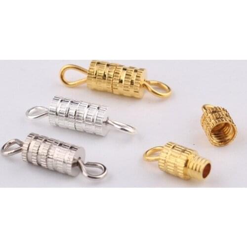 Free shipping 200pcs silver gold plated jewelry findings connector screw hook clasps for bracelets making