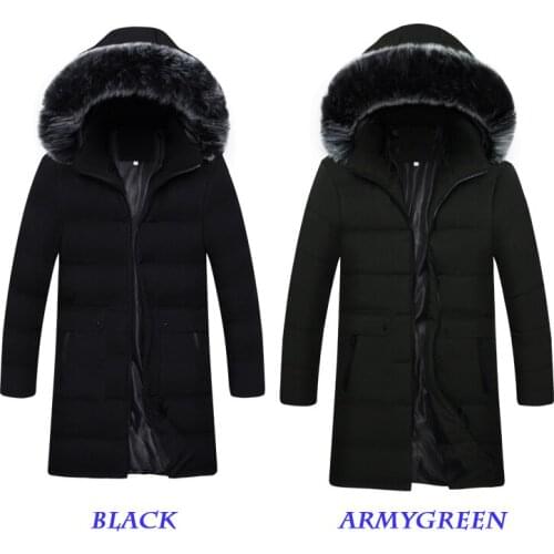 2020 Winter Long Hat Down Coat Mens Thick Wool Collar Black Large Cotton added Jacket Duck Down Jacket Men Down Jacket M-8XL