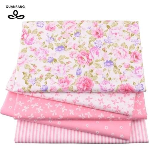 Pink Series 5pcs/Lot & 50x160cm/Pcs Printed Twill Cotton Fabric For Patchwork DIY Quilting Sewing Tissue Baby Children Material