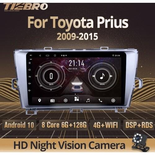 TIEBRO 2DIN Android10.0 Car Radio For Toyota Prius 2009-2015 Stereo Receiver GPS Navigation Auto Radio DSP Bluetooth Player IGO