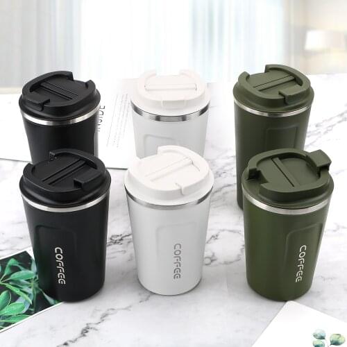 380/510ML Car Thermos Mug Double Stainless Steel Thermo Cafe Coffee Mug Leak_Proof Travel Thermo Cup for Tea Water Coffee