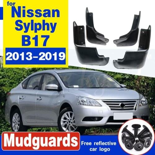 Set Car Mud Flaps For 2013-2019 Nissan Sentra Sylphy B17 Pulsar Sedan Splash Guards Mud Flap Mudguards Fender 2014 2015 2016