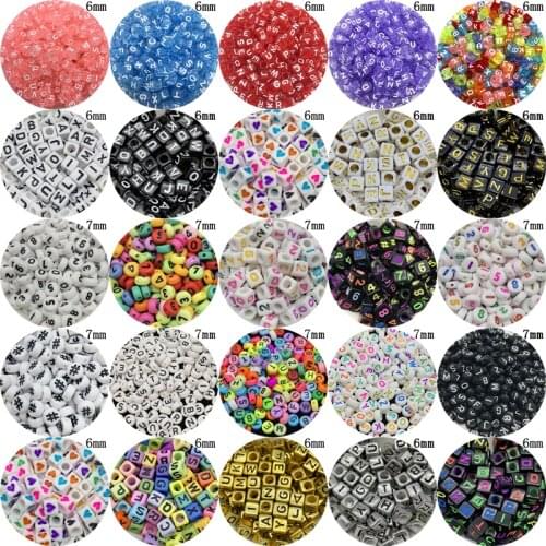 5mm 6mm 7mm 100pcs Letter Beads Oval /Square Shape Alphabet Beads For Jewelry Making DIY Charms Bracelet Necklace Accessories