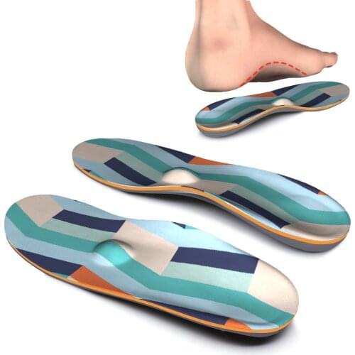 Colorful Stripe Original High Arch Support Insoles Unisex Orthotic Inserts Flat Feet Foot Orthotic Insoles for Arch Pain