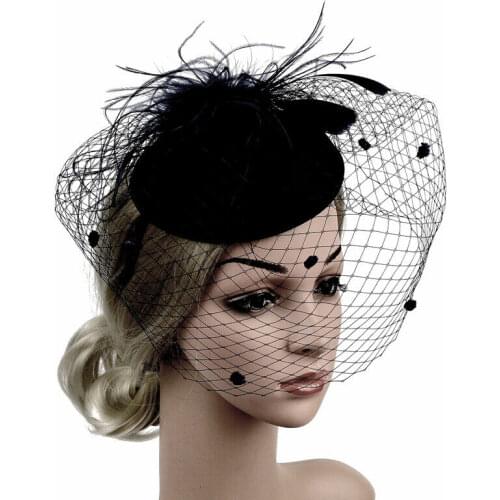 Handmade Large Women Feather Floral Hair Fascinator Hat Headband Accessories New Fedoras