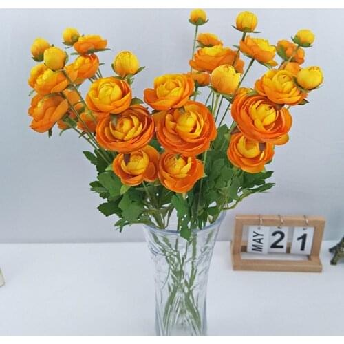 Fake Flower Eco-friendly Not Easy Fall Off Faux Silk Flower Pretty 4 Heads Artificial Flower Decor Portable for Home