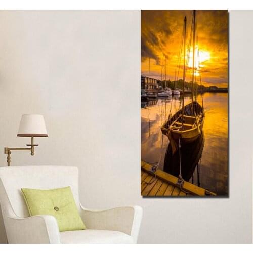No Frame 1 Panel Seascape And Boat With HD Large Print Canvas Painting For Living Room Home Decoration Unique Gift Wall Picture
