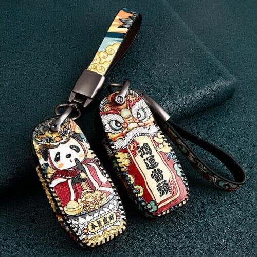 Leather Car Key Case key cover for LINCOLN MKC MKZ MKX MKT MKS Nautilus Navigator Town Car Continental Remote Cover