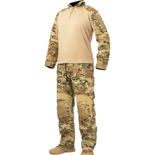 Mege Tactical Camouflage Military Combat Uniform Set Shirts Cargo Pants with Pads G3 Outdoor Soldier Airsoft Paintball Clothing
