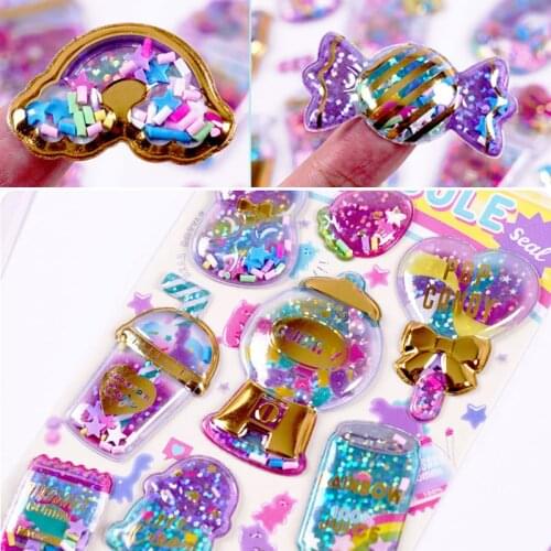 New Kawaii 3D Phone Sticker Cartoon Ice Cream Unicorn Decoration Stickers For Kids DIY Scrapbooking Diary Albums Label Material