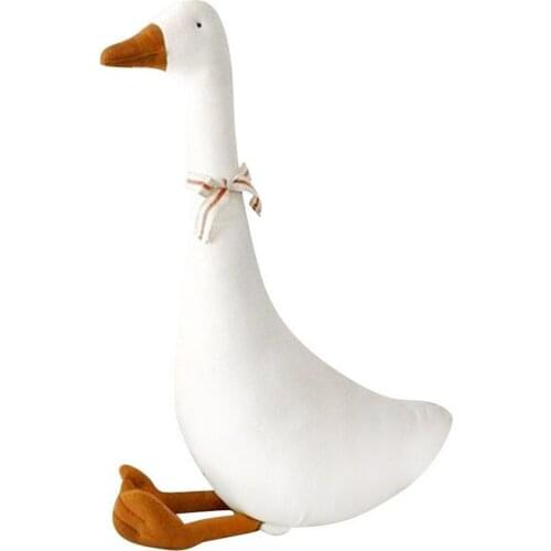 Ins Popular White Goose Pillow Plush Toy Sleeping Pillows High Quality Stuffed Doll Funny Birthday Gift For Friends Kids Gifts