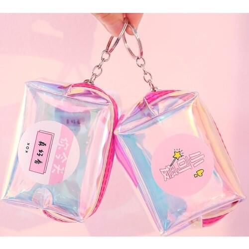 Transparent laser PVC Small Purse Transparent Ladies Wallet Small Cute Card Holder Key Money Mini Bag Girls Kids Wallet