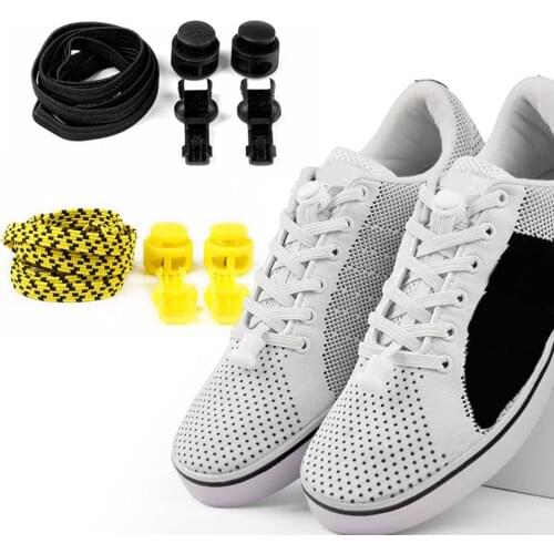 1 Pair 17 Colors Elastic Shoelaces Round Locking No Tie Shoe Laces Kids Adult Quick Lazy Laces Rubber Sneakers Shoelace