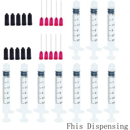 3ml/3cc Luer Lock Syringes with 25G Blunt Tip Fill Needles 1.5"And Black hat Pack of 10