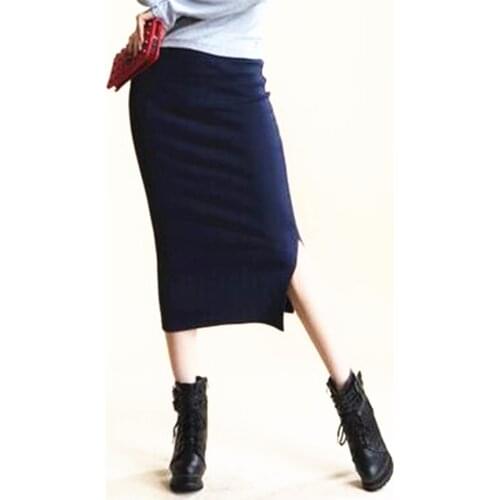 Fashion Skirts Autumn Winter Women High Waist Knitted Pencil Skirt 2018 Midi Elegant Slim Long Skirts Maxi Sexy Bodycon Skirts