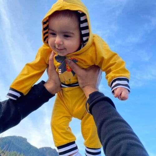 Toddlers Baby Girls Boys Clothes Set Newborn Spring Outfits Dinosaur Print Hooded Long Sleeve Sweatshirt Casual Pants 4 Colors