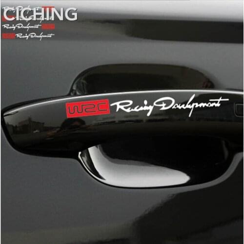 4/sets Newest WRC Car Styling Door Handle Stickers for Chrysler 300c 300 sebring pt cruiser town country voyager 300m remote