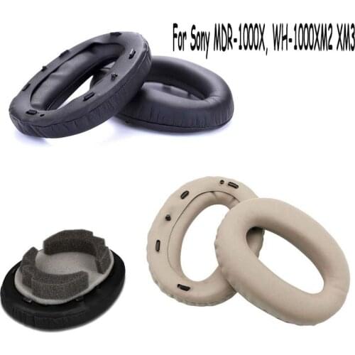 Headphone Ear pads Cushions for Sony MDR-1000X WH-1000XM3 WH-1000XM2 Replacement Headset Earpad Ear Cushions Cover (Gold/Black)