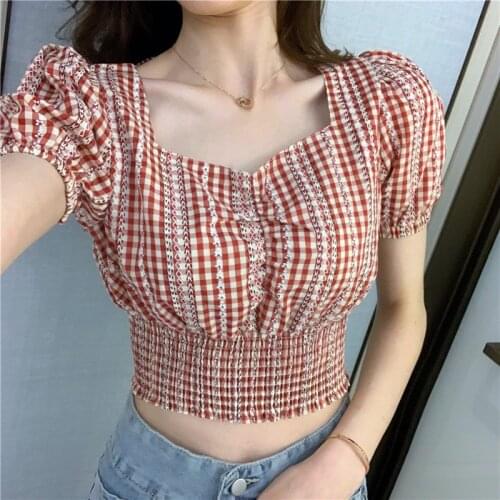 Блузки в клетку Bethquenoy China At AliExpress