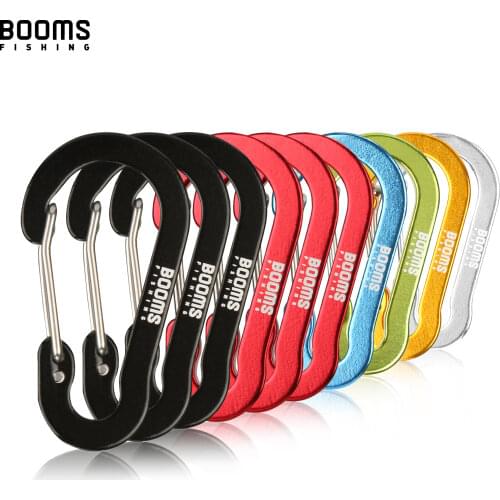 Booms Fishing CC1 6Pcs Aluminum Alloy Carabiner Keychain Outdoor Camping Climbing Snap Clip Lock Buckle Hook Fishing Tool 6Color