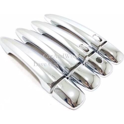 For Nissan Sylphy Sentra 2019 2020 Door Handle Bowl Holder Frame Panel Cover Trims ABS Chrome Sticker Car Styling Accessories