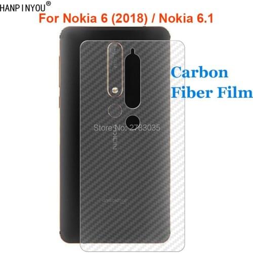 For Nokia 6.1/ Nokia6 (2018) 5.5" New Durable 3D Anti-fingerprint Transparent Carbon Fiber Back Film Rear Screen Protector