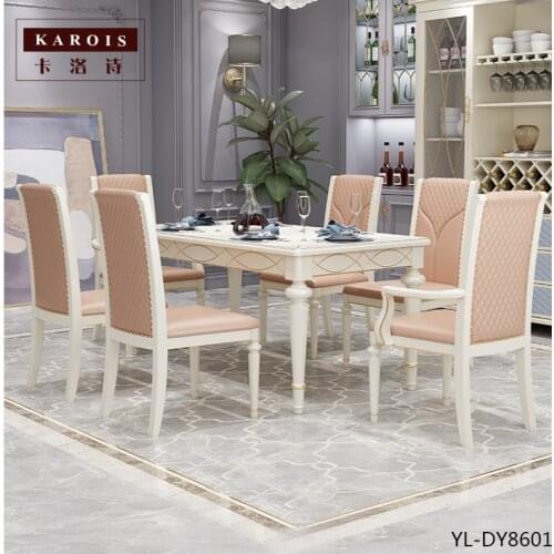DY8601 American solid wood dining table and chair dining room combination rectangular small dining table furniture combination