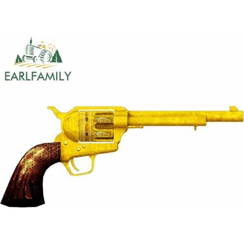 EARLFAMILY 13cm x 12cm for Gold Revolver Windshield Scratch-Proof Car Stickers Windshield Anime Decal Waterproof RV Car Styling