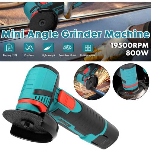 12V Mini Brushless Angle Grinder Cordless Polishing Grinding Machine 800W 19500RPM Electric Power Tools for home by DOERSUPP