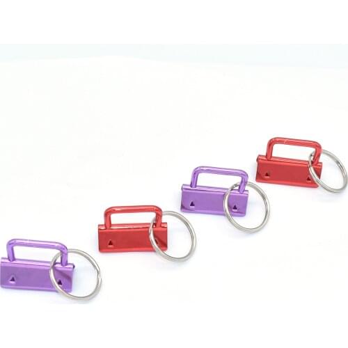 32mm Red Purple Key Fobs with Ring Hardware Key Chain Fabric Webbing Key Chains Ribbon Key Fob For Lanyards Key Rings Straps