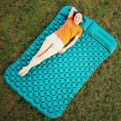 Air Camping Mats Inflatable Cushion Moistureproof Outdoor Hiking Picnic Tent Plaid Pad Home Rest Double Sleeping Bag Mattress