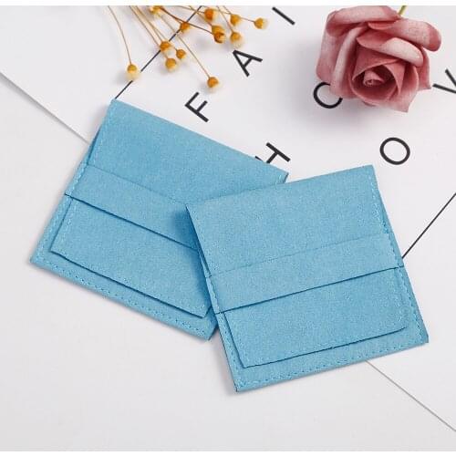 Microfiber Pouch for Ring Earrings Jewelry Packaging with Banner Small Chic Christmas Wedding Presents Gift Envelope Bag