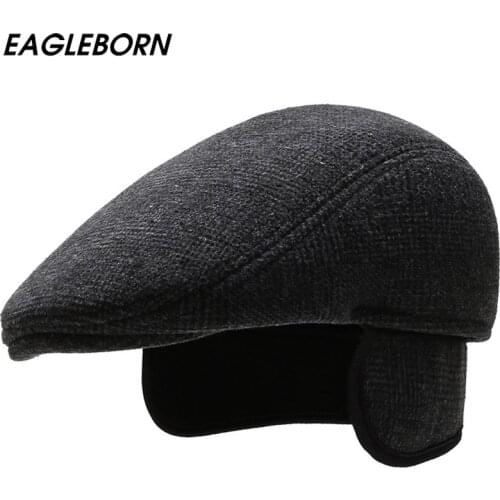 2021 New Beret Femme Men Winter Square Black Beret Dad Hat Fashion Hats Classic Berets Winter Hat for Mens French Beret Aged Hat