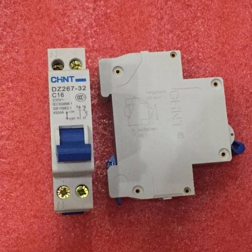 New CHINT Miniature circuit breaker DZ267-32 1P+N C16 16A Home circuit breaker Circuit protector switch