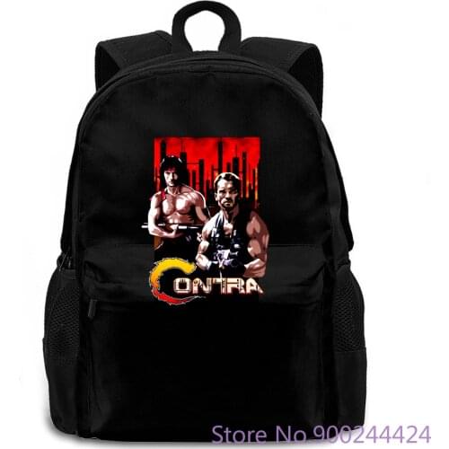 New Contra Video Game Mens Black Retro Action Movie And Wo women men backpack laptop travel school adult student