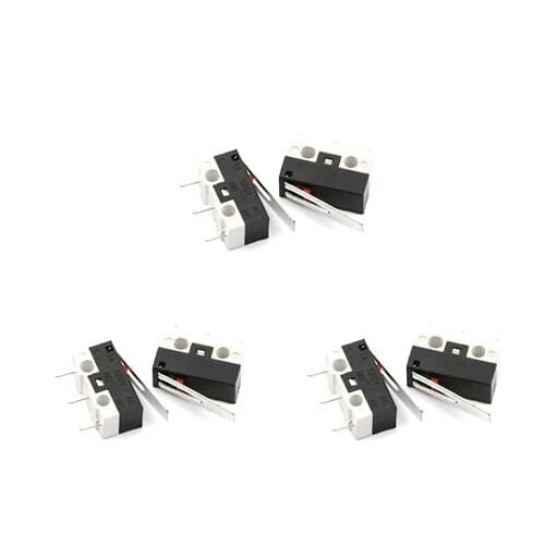 20Pcs Sample Straight 3 Pins Micro Snap-acting Mouse Switch Microswitch With Lever Handle 13.5/16/18/20mm
