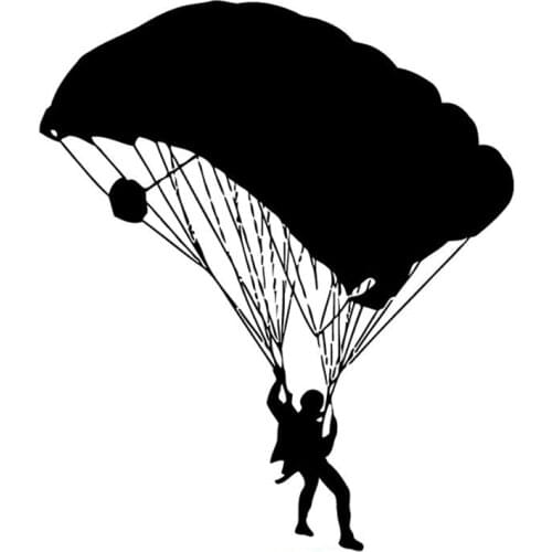 Fun Boy Extreme Parachute Sports Car Sticker Personalized Waterproof Sunscreen Decoration Accessories Black/White, 15cm * 13cm