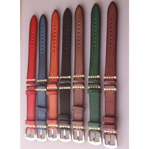 Genuine Leather Watchbands 18mm 20mm 22mm 24mm Black Dark Brown Women Men Cowhide Watch Bands Strap Belt With Buckles silver new