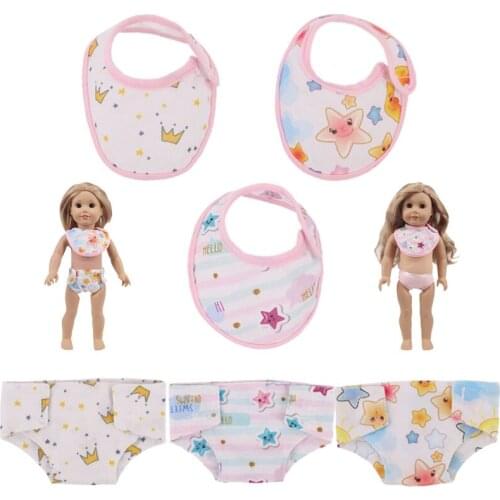 5 Doll Saliva Towel & 5 Underpants For 18 Inch &New Born Baby Generation Birthday Girls Toy Gifts