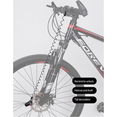 Bicycle Portable Disc Brake Lock Reminder Rope Motorcycle Helmet Anti-theft Spring Rope Travel Wire Rope Riding Accessories