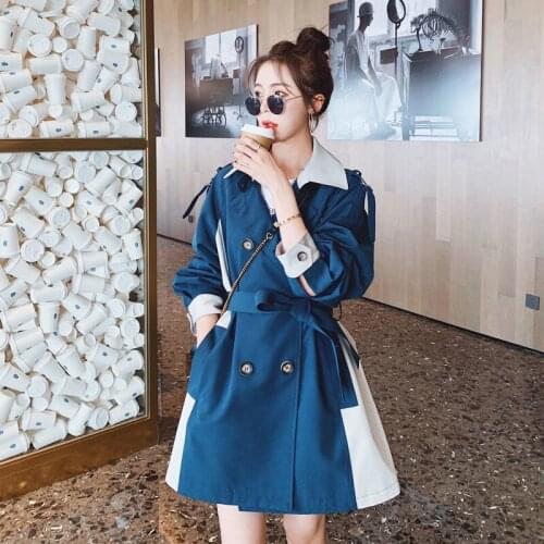 Windbreaker Womens Short Autumn 2021 New Korean Version of The Loose Academy Wind Waist Thin Temperament Coat Women Clothes