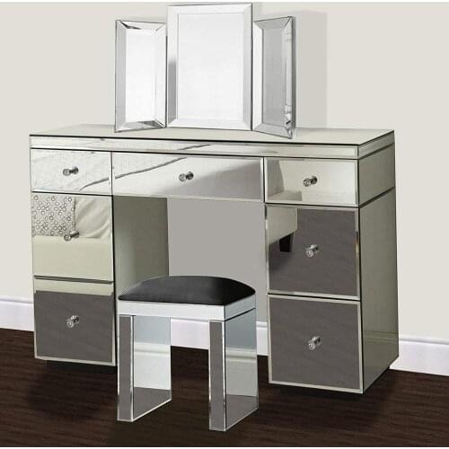 Whole Mirrored Entryway Console Glass Desk 1/ 2 Drawers Bedroom Dressing Makeup Table Livingroom Display table toucadores