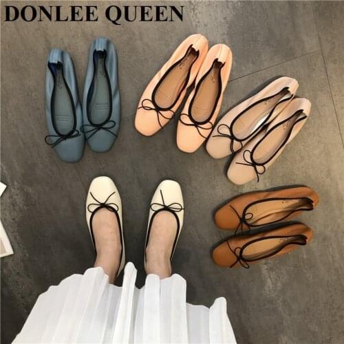 2021 New Spring Flats Ballerina Shoes Women Fashion Brand Round Toe Flat Ballet Shoes Female Casual Slip On Loafer Zapatos Mujer