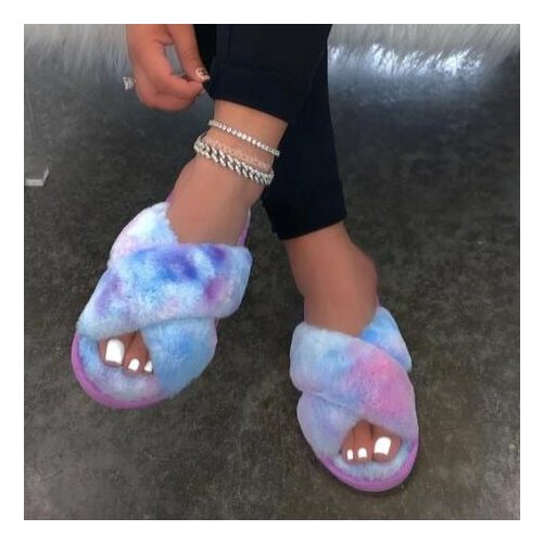 2021 spring/summer new cross hair women colorful slippers home flat non-slip durable versatile fashion ms sandals/flip flop