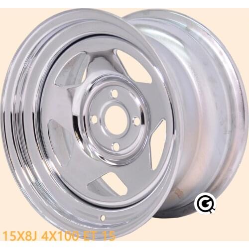 15inch steel wheel 8J 4 holes 4X100 offset 15 Chrome rims MX5 customized specs