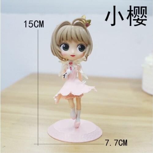 15CM NEW Pink Anime Card Captor SAKURA Doll Model Cake Ornaments toys Collection Gift