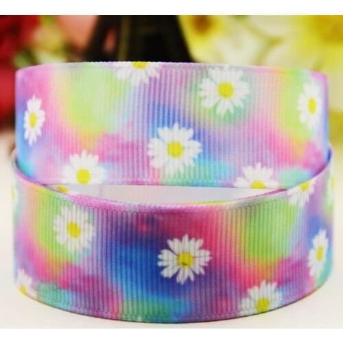 22mm 25mm 38mm 75mm Flower Cartoon printed Grosgrain Ribbon party decoration 10 Yards X-03827